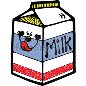 Smiley face milk box clipart