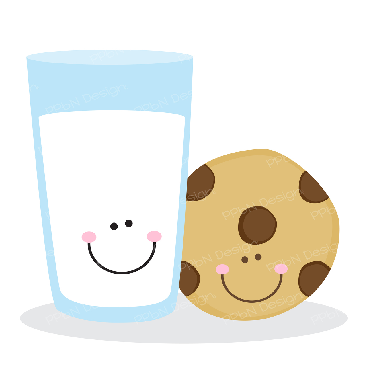 Cute milk and cookies clipart