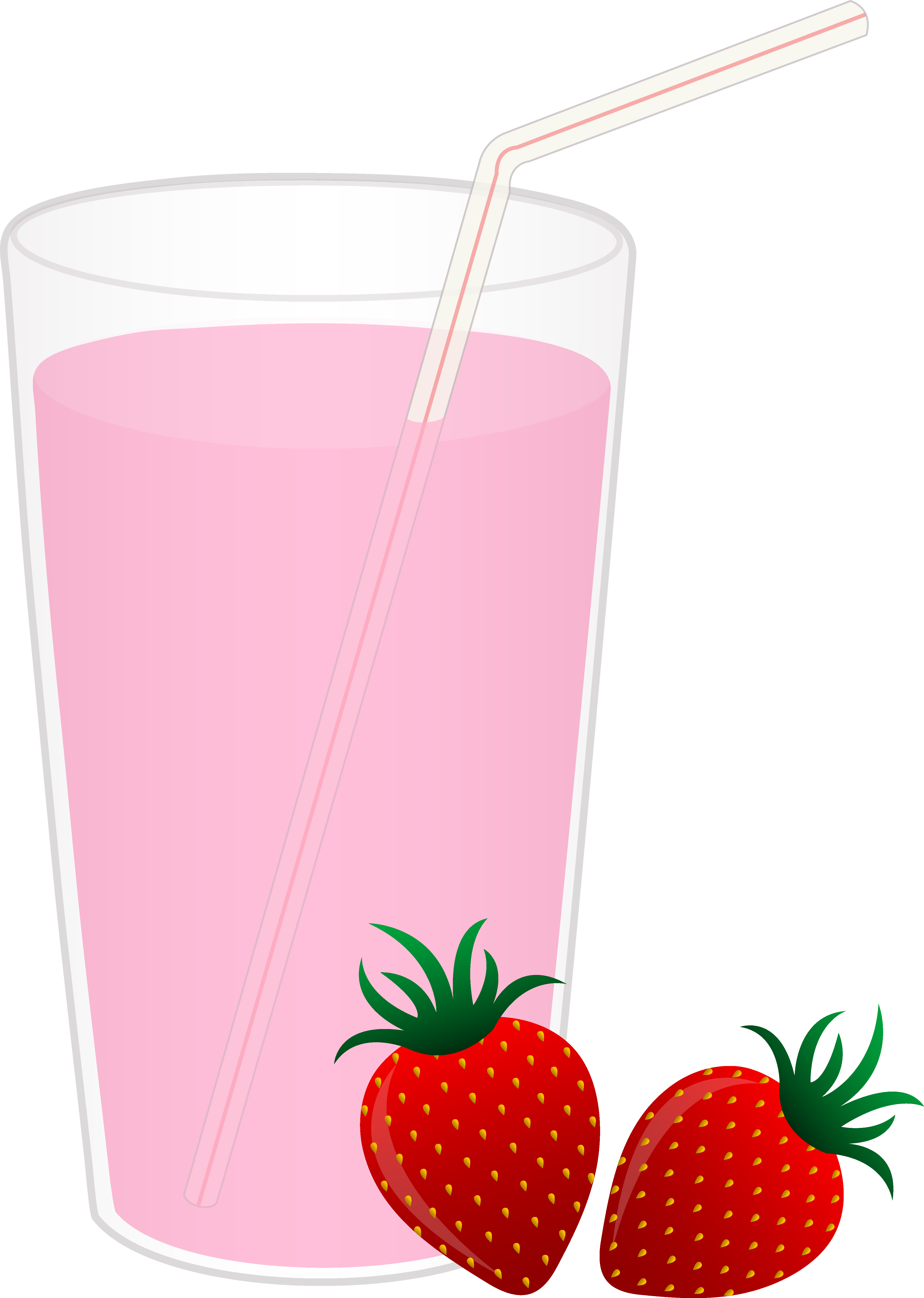 Glass strawberry milk.