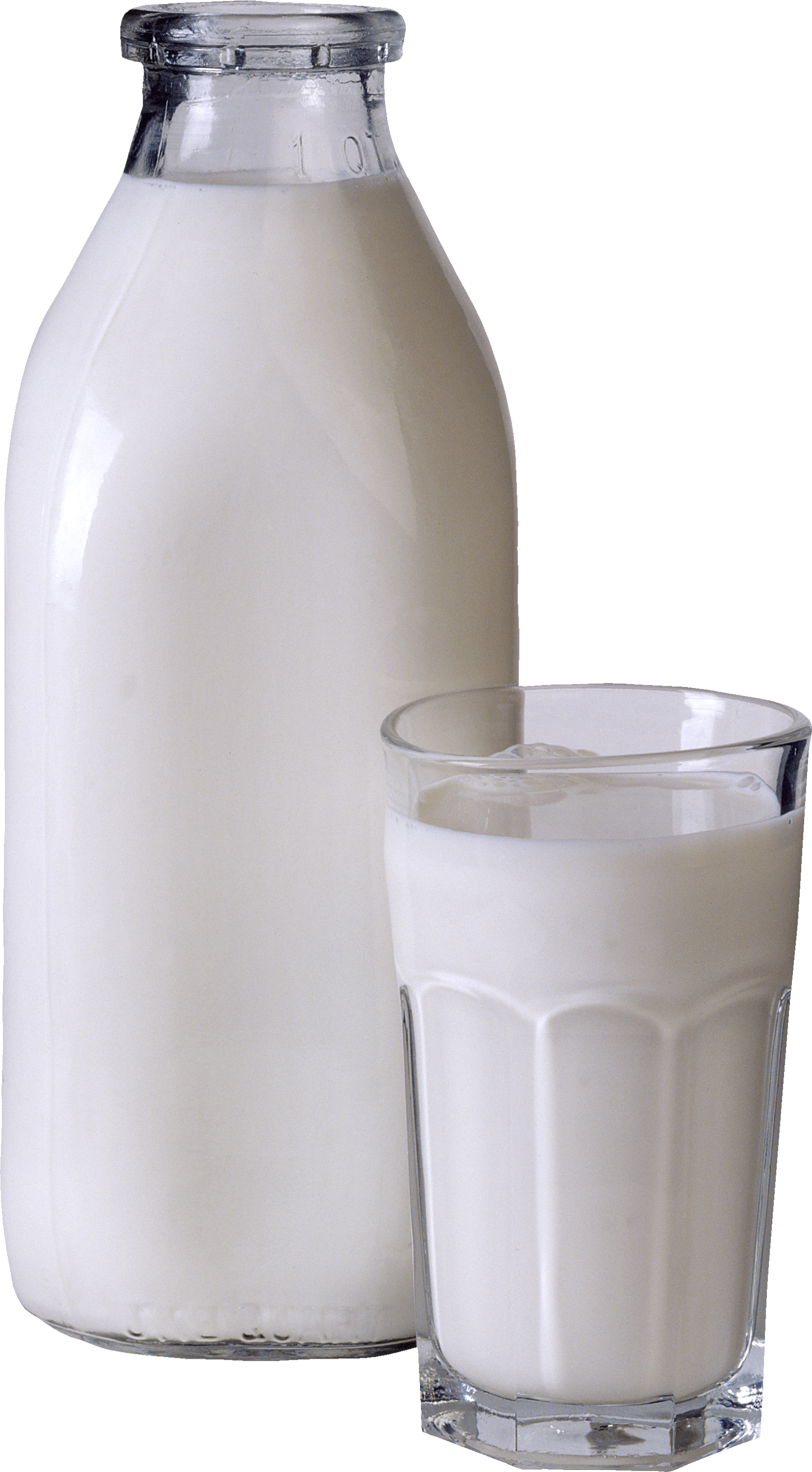Milk bottle glass.