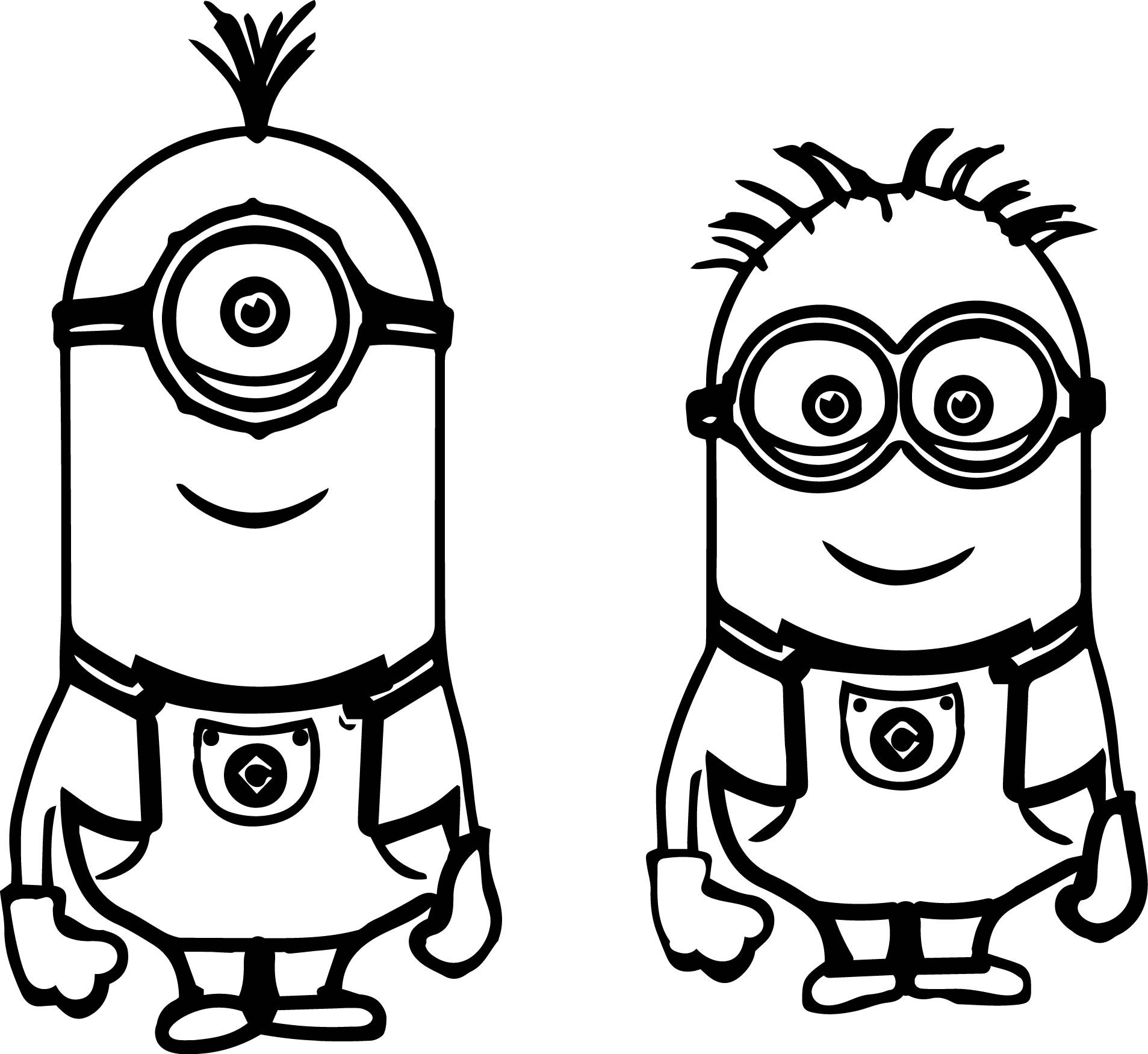Minion outline drawing.
