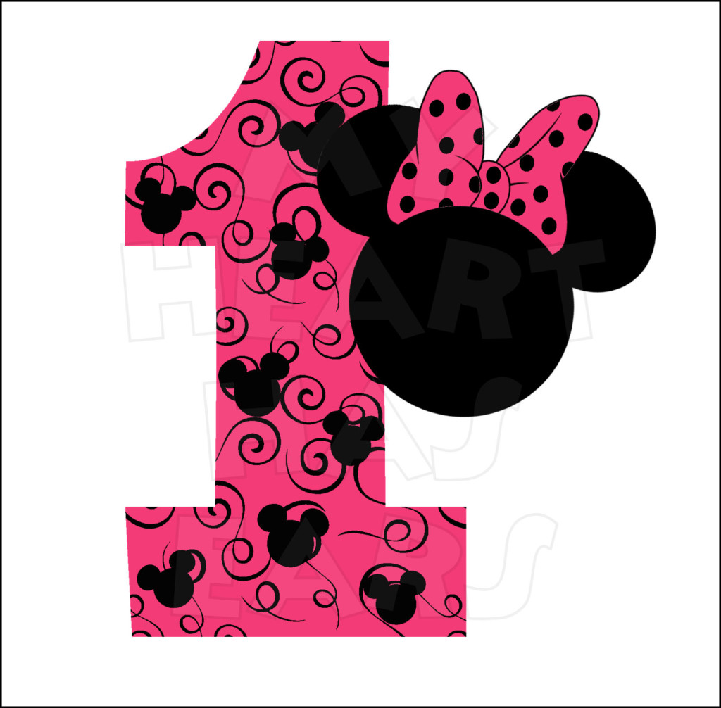 Minnie mouse ears with number