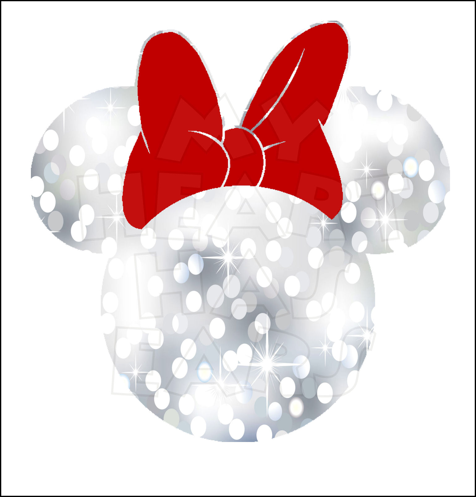 Glitter Sparkle Minnie Mouse ears head INSTANT DOWNLOAD