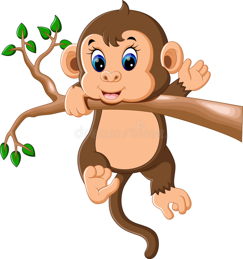 Cute baby monkey clipart