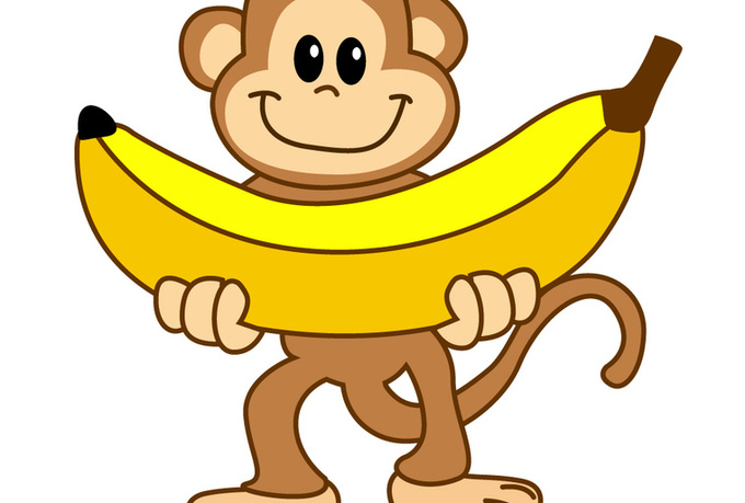 Monkey banana clipart.