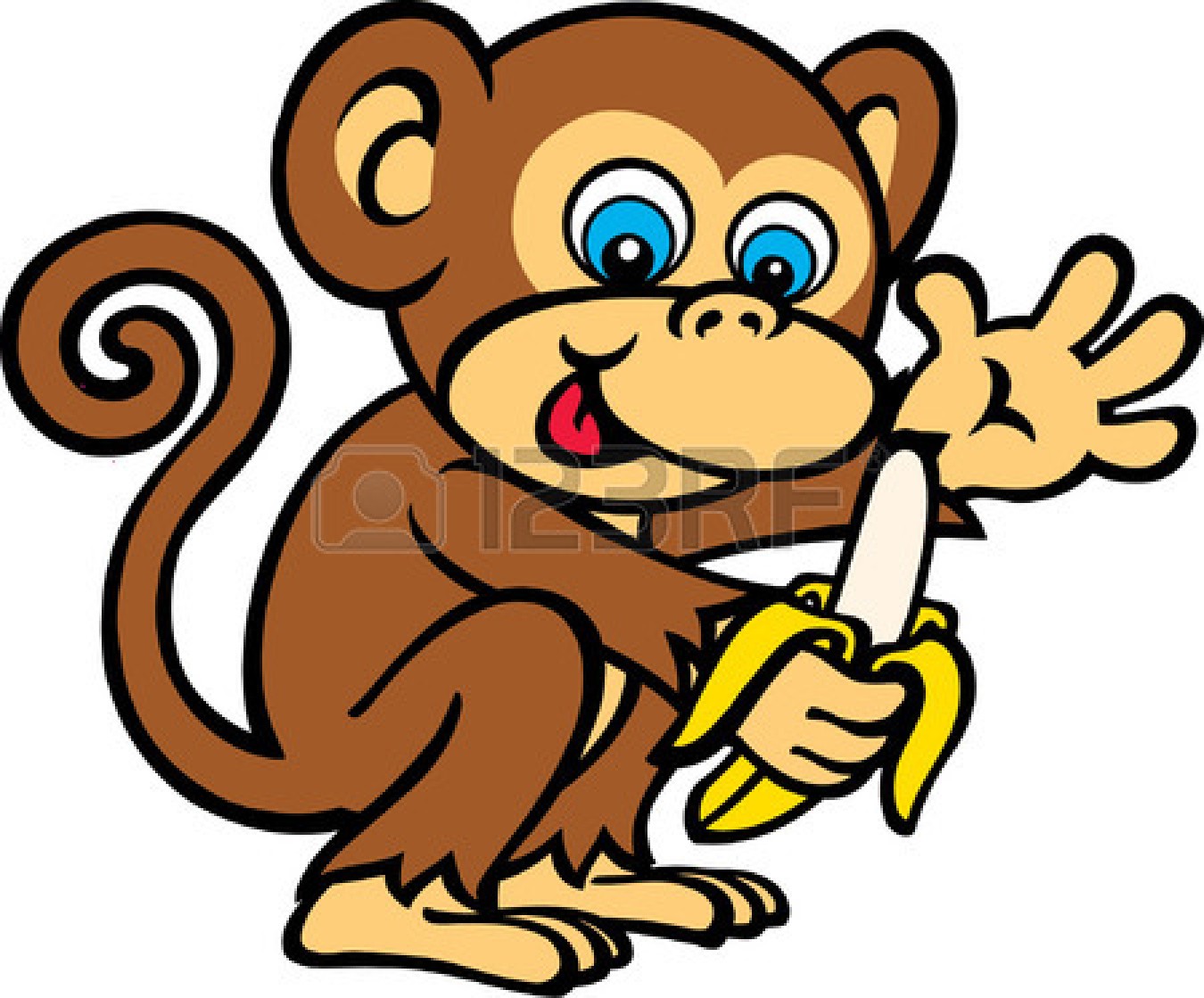 Monkey banana cartoon.