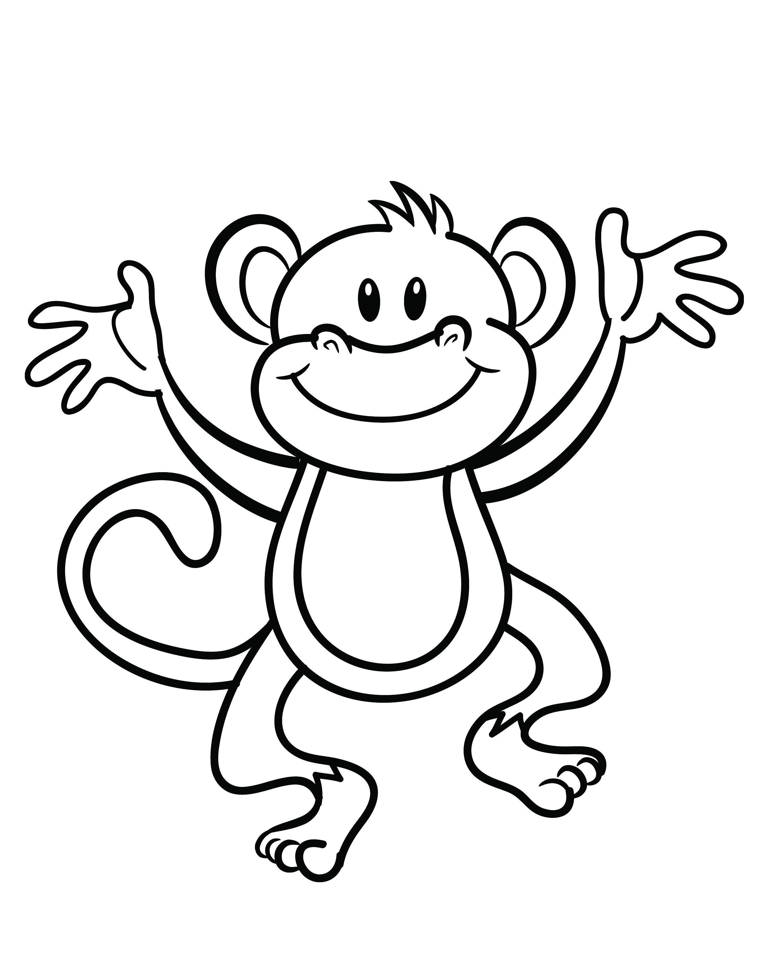 Monkey coloring pages.