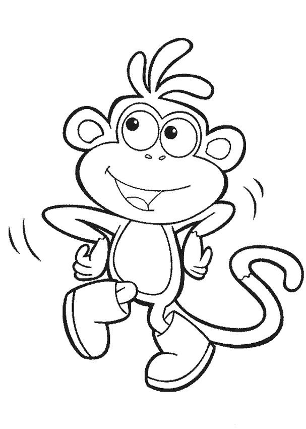 Cute monkey clipart black and white