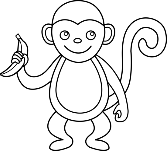 Free outline monkey.