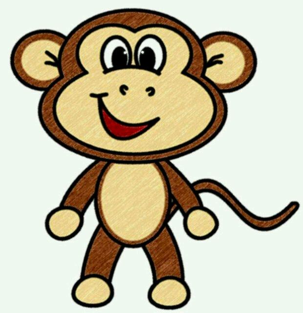 Drawing cute monkey.