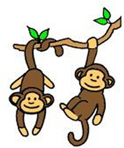 Free hanging monkey.