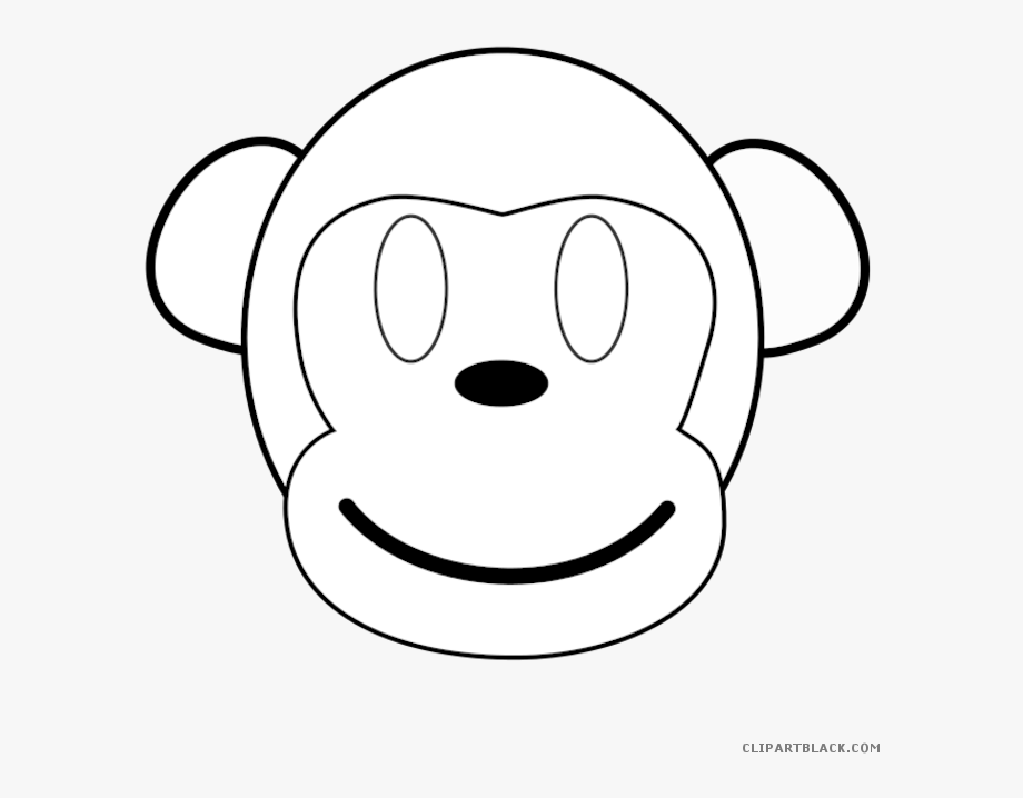 Monkey outline clipart.