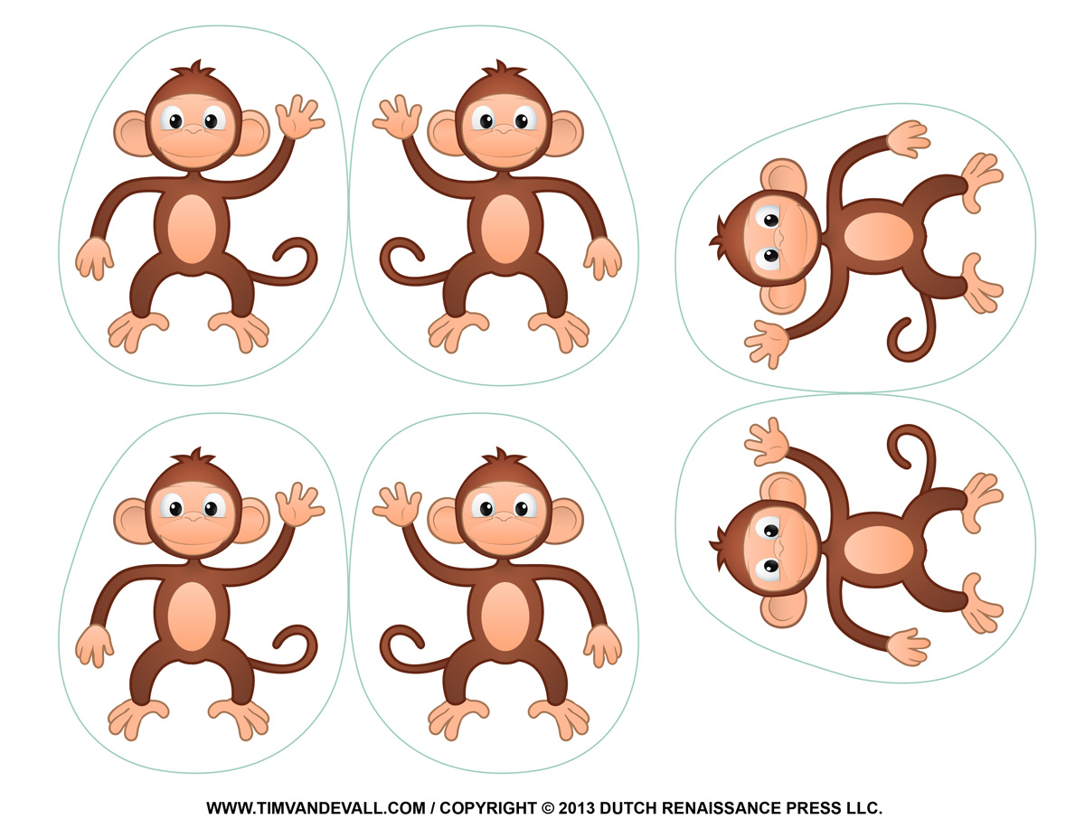 Printable monkey clipart.