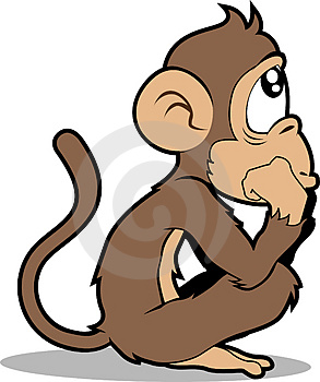 Sad monkey clipart