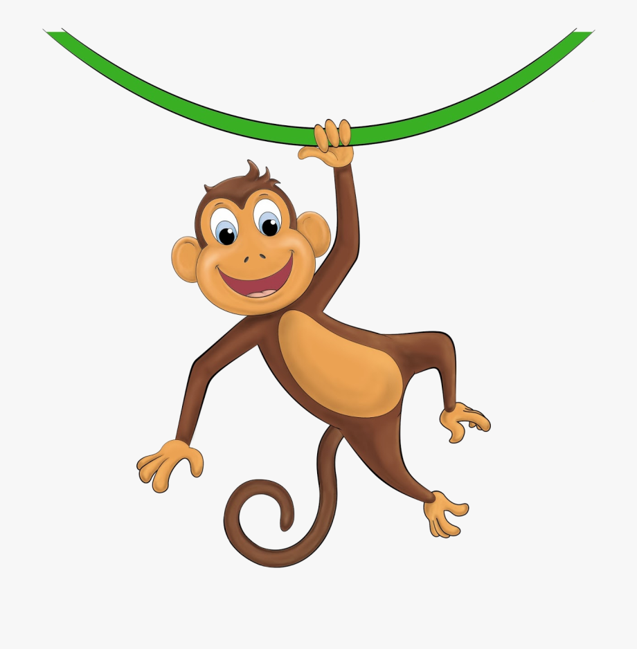 Hanging monkey clipart.