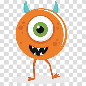 Halloween s, orange monster illustraton transparent
