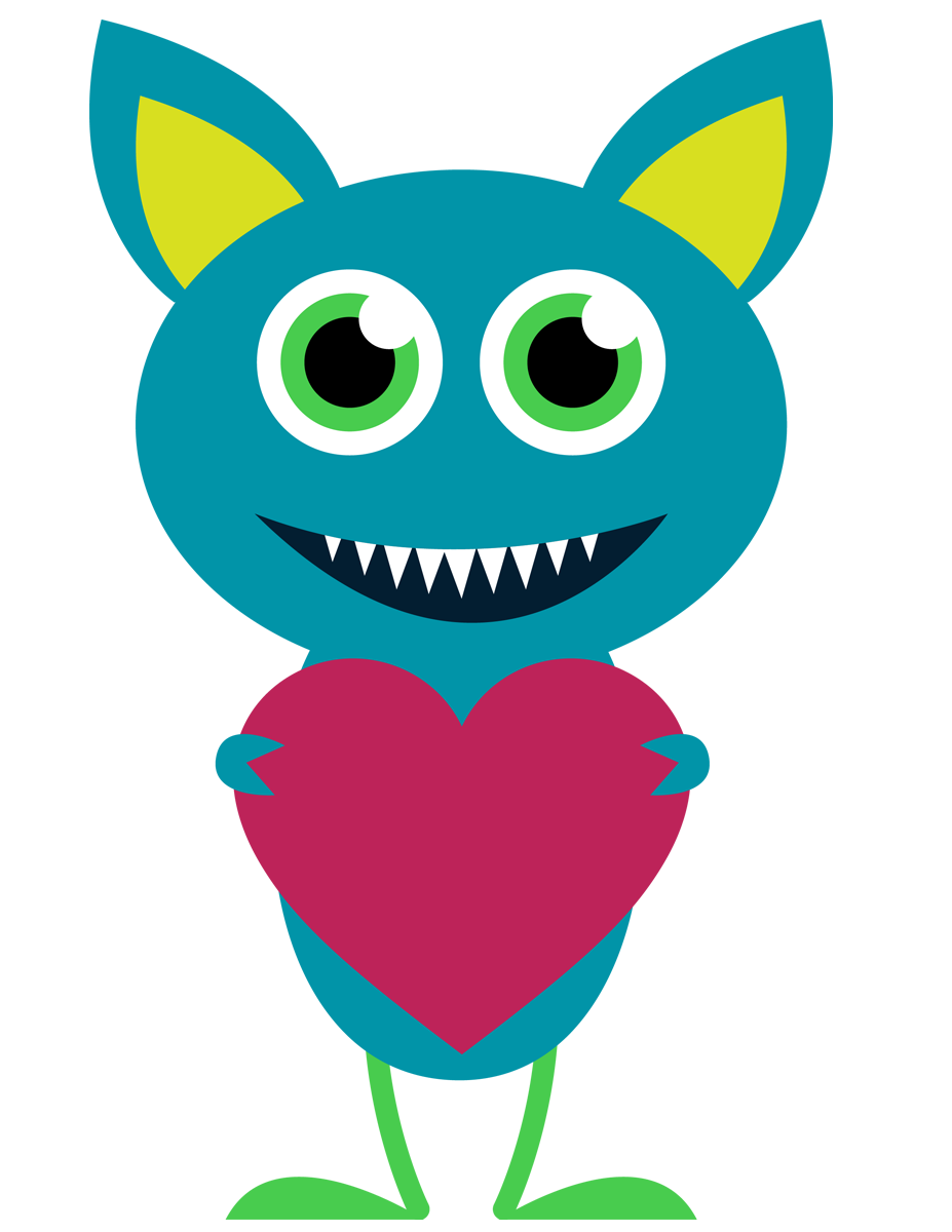 Monster clipart colorful.