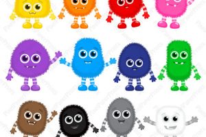 Colorful monster clipart.