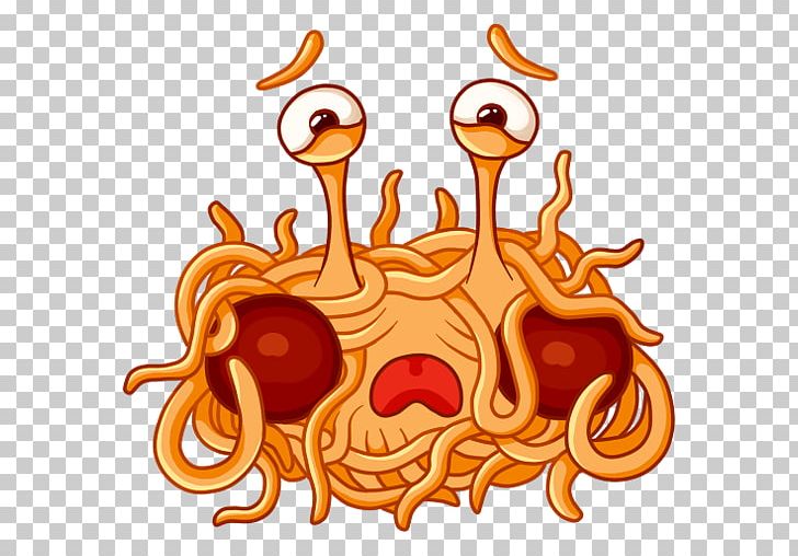 Pastafarianism Sticker Flying Spaghetti Monster Telegram PNG