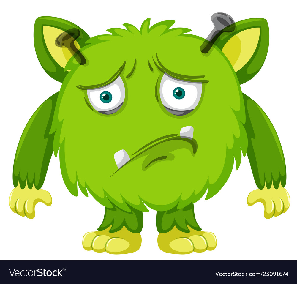 Sad green monster.