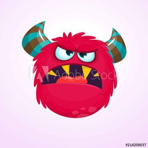 Angry cartoon monster.