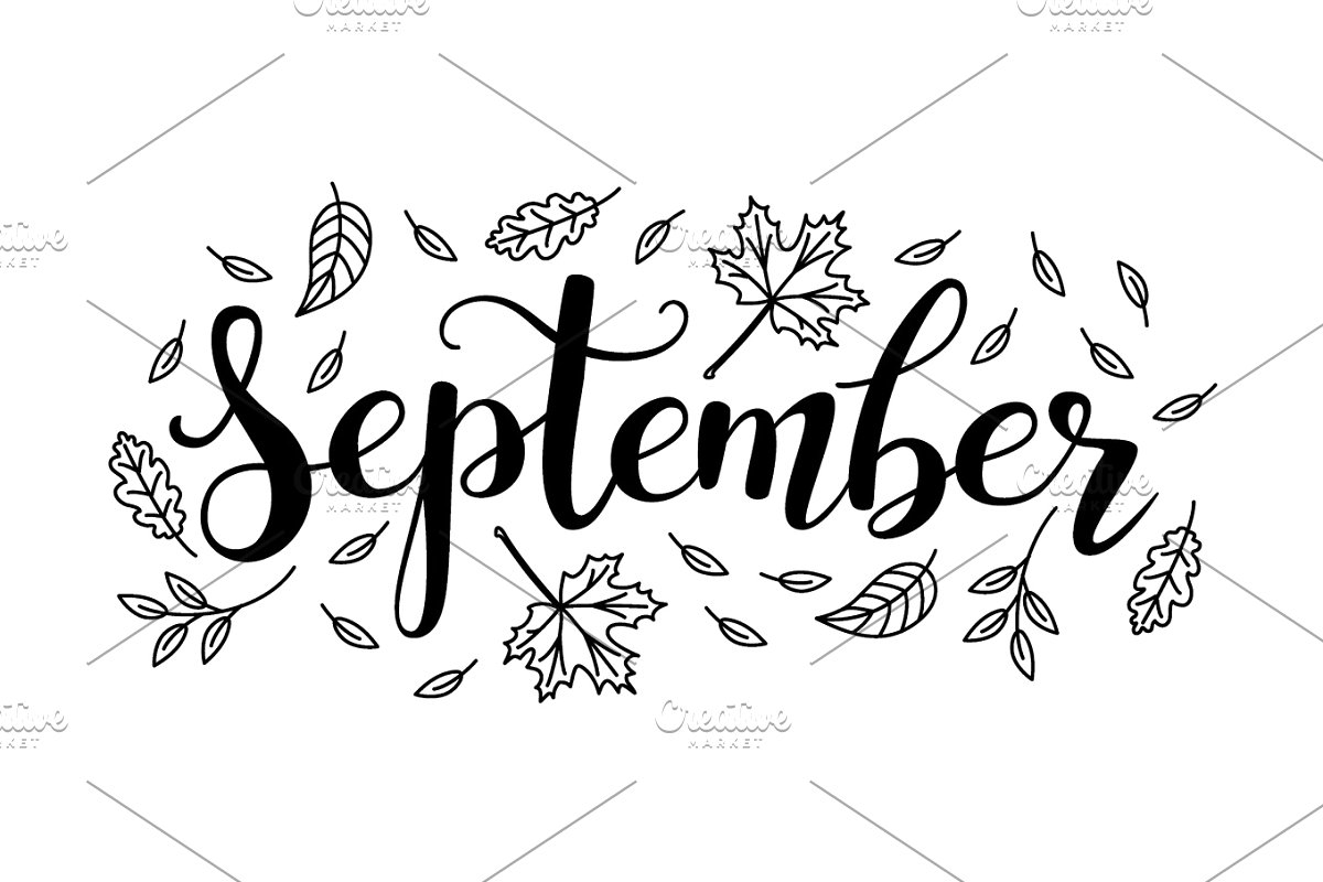Cute brush calligraphy of month of the year