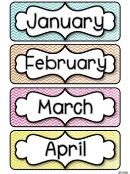 Chevron Months of the Year