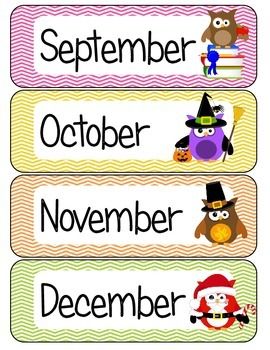 Months of the Year Owl Theme