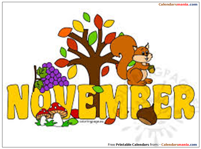 months of the year clipart november