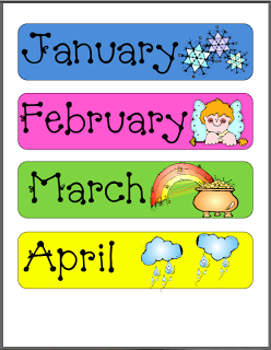 Printable Months of Year for at home classroom