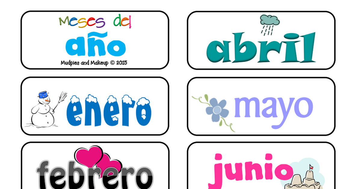 Spanish Days and Months and Clipart