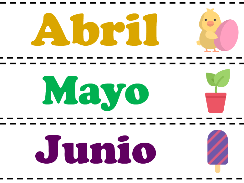 months of the year clipart spanish