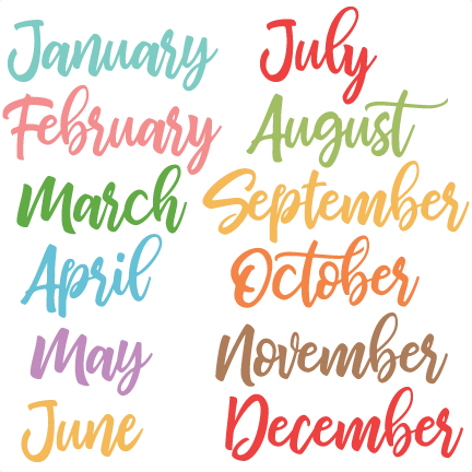 Download Free png Months of the Year svg cuts scrapbook cut