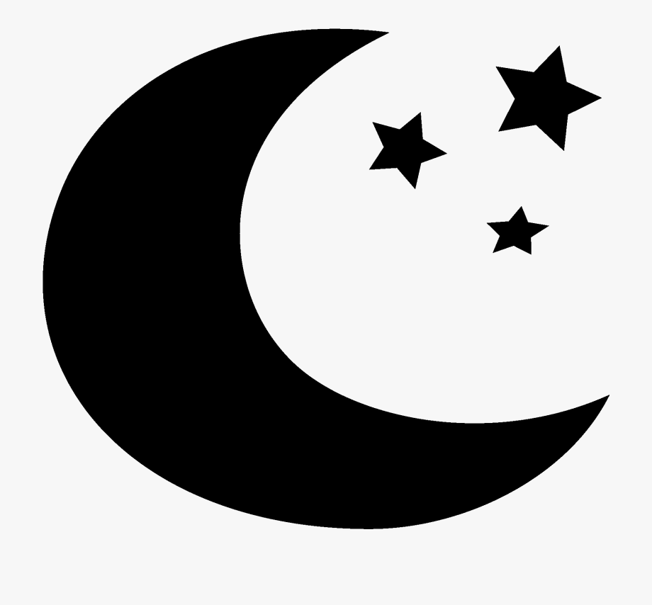 Moon And Stars Clipart Black And White