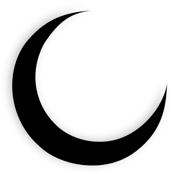 Crescent Moon Black Clip Art at Clker