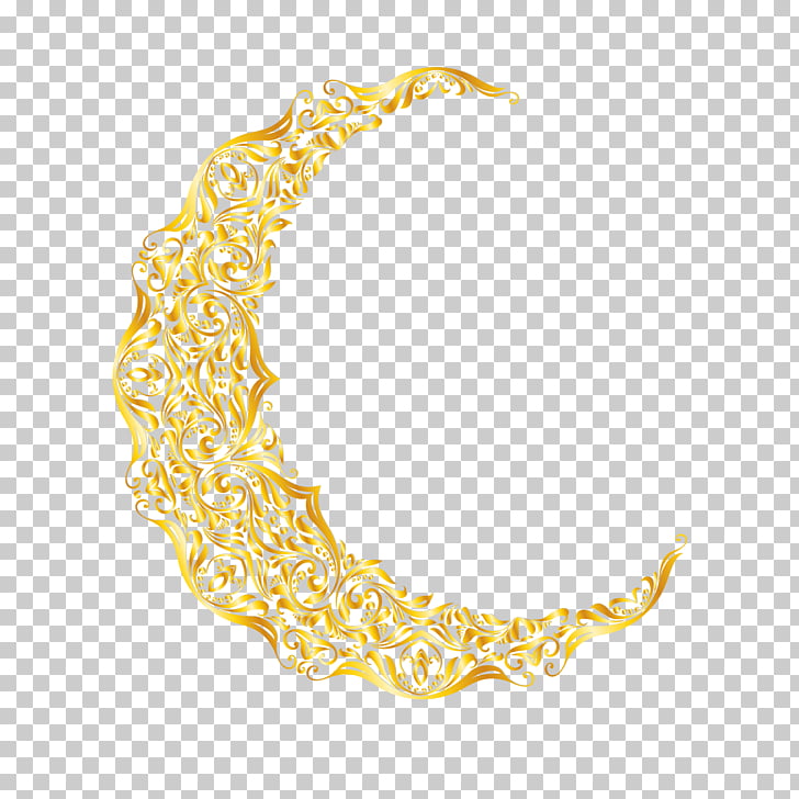 Quran Islam Euclidean , Islamic gilded moon, gold crescent