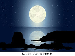 Moonlight stock illustrations.
