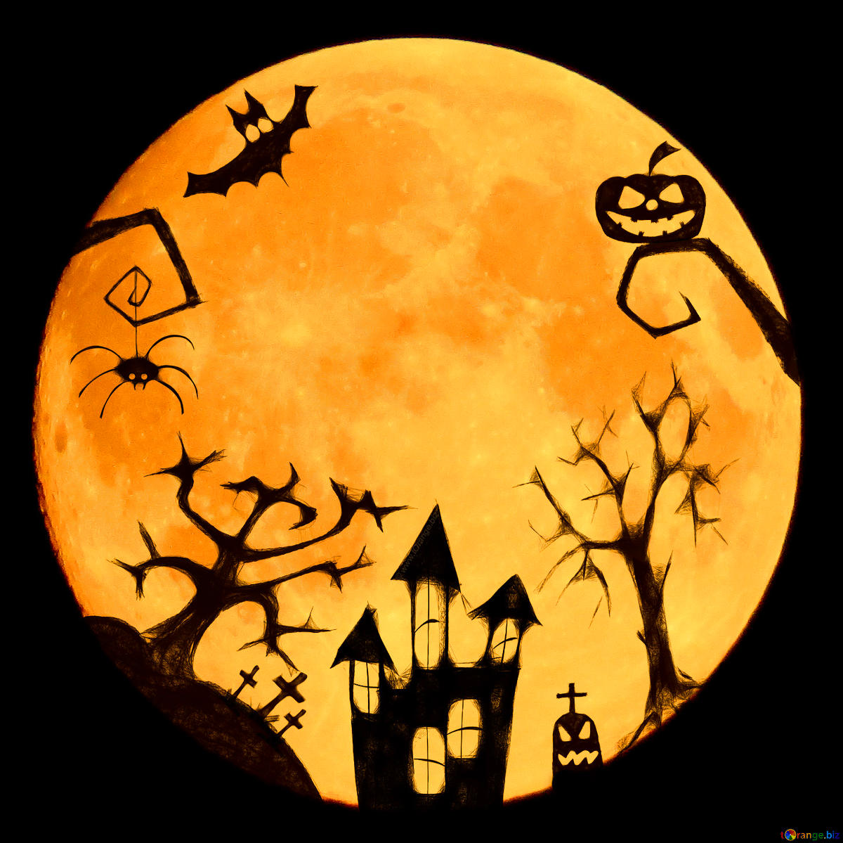 Download free picture Halloween moon clipart on CC