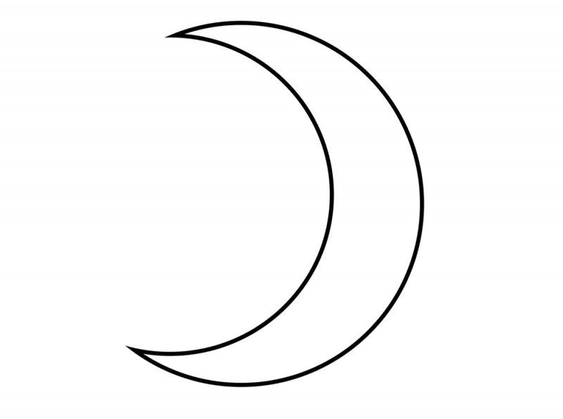 Simple crescent moon.