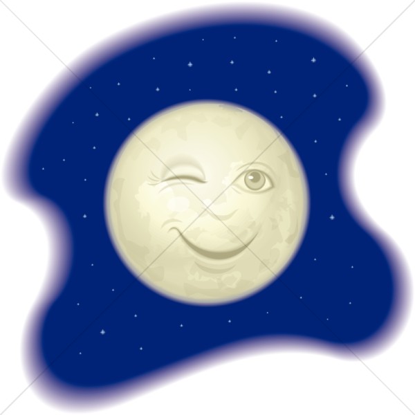 Cute Smiling Man in the Moon