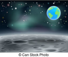 Moon surface Stock Illustrations