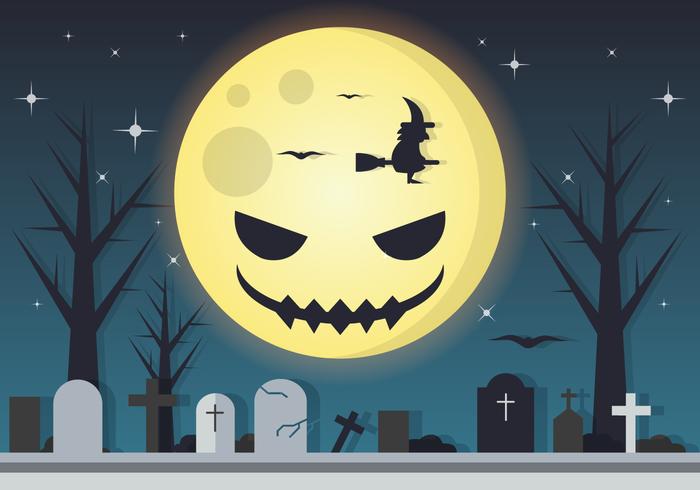 Spooky Moon Halloween Vector