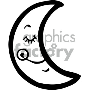 Black white cartoon moon image clipart