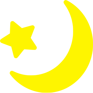 Yellow Moon And Star icon clipart, cliparts of Yellow Moon