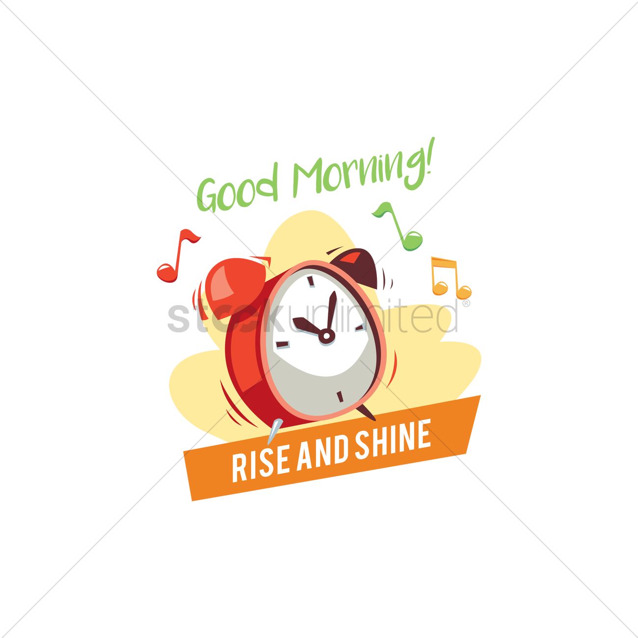 Alarm clock with good morning text Vector Image