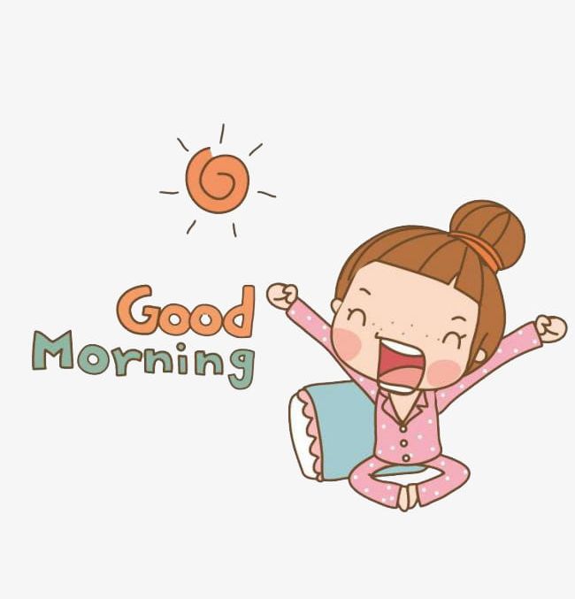 Morning Girl Creative PNG, Clipart, Creative Clipart, Cute