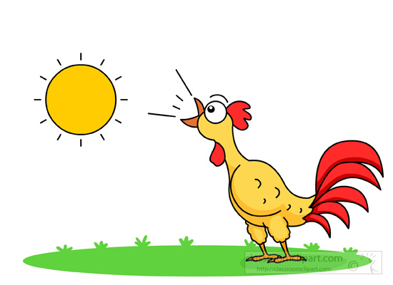 Rooster morning clipart.