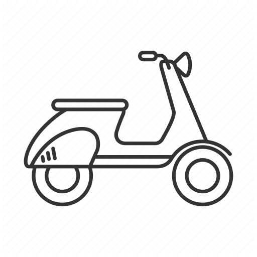 Motorbike drawing outline.
