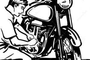 Motorcycle repair clipart.