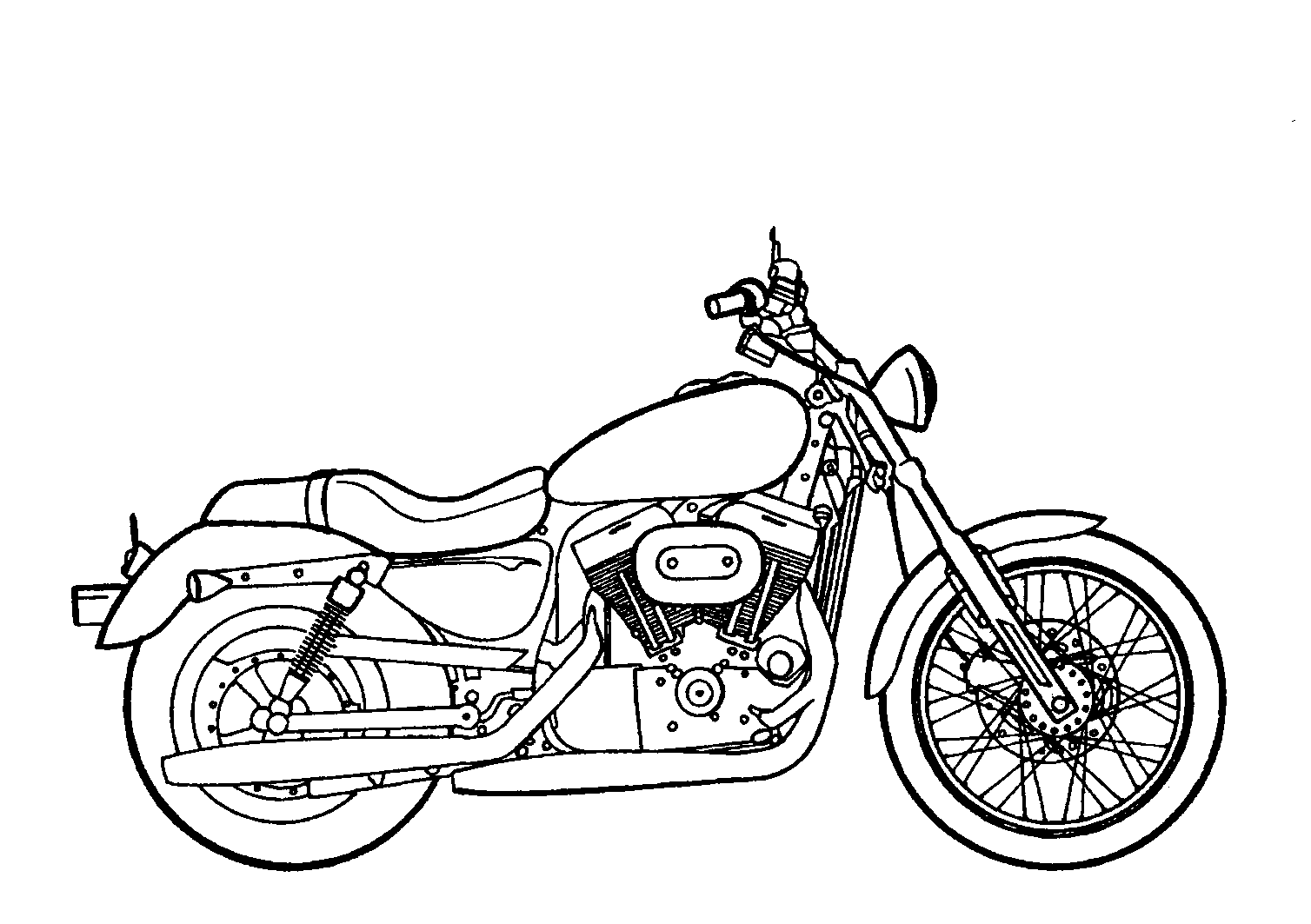 Motorcycle black and white harley motorcycle clipart black